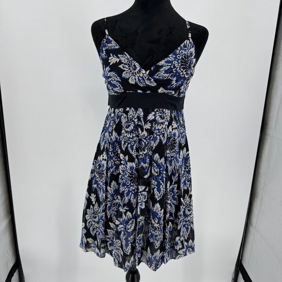 Inc‎ Babydoll Y2K Dress Womens Size 6P Silk Empire Waist Floral Blue Soft Girl - Picture 3 of 8
